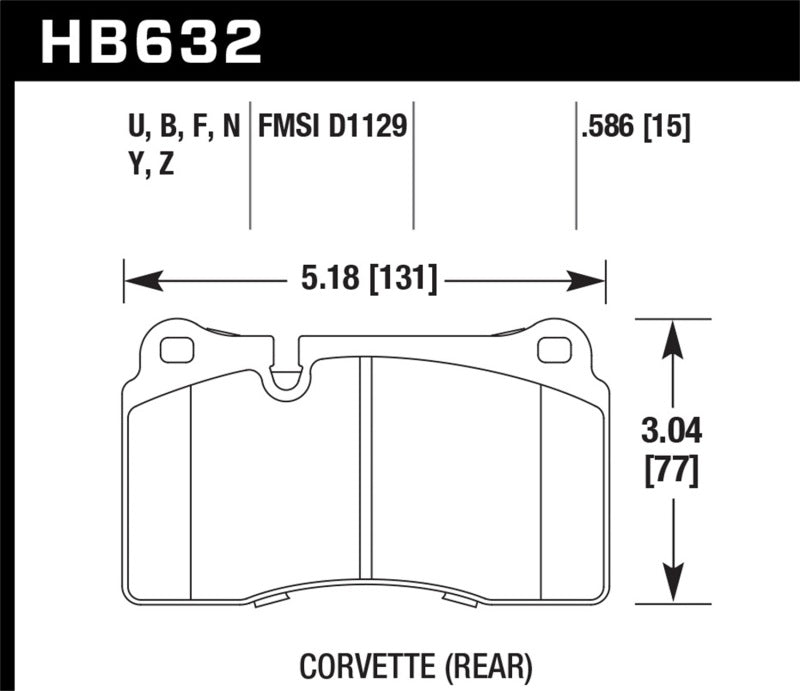 Load image into Gallery viewer, Hawk Performance HB632B.586 HAWK HPS 5.0 Brake Pad Sets

