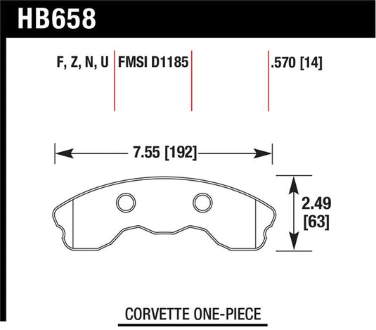 Hawk Performance HB658N.570 HAWK HP+ Brake Pad Sets