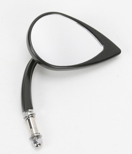 Drag Specialties 0640-0390 Tear-Drop Mirror - Black, Short-Stem