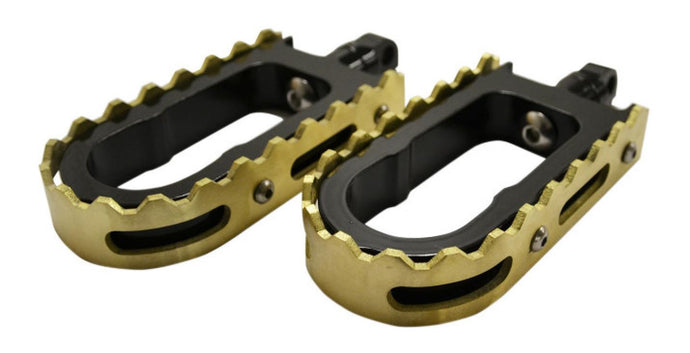 La Choppers LA-7205-02B BMX Footpegs - Black Peg with Brass Teeth