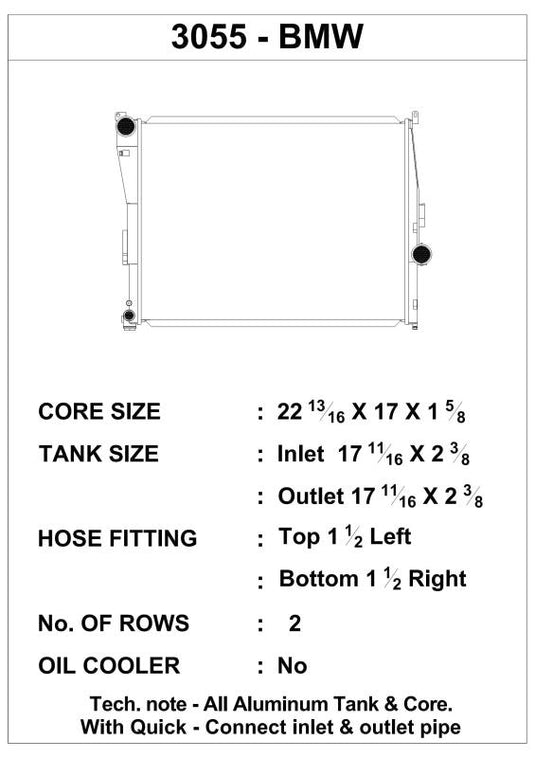Csf 3055 CSF Radiators - Aluminum