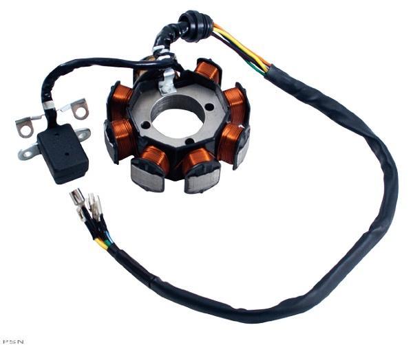 Outside Distributing 08-0205 8 Coil Magneto/Stator - 3 Wire Male Plug/2 Loose Wire Female Adaptors
