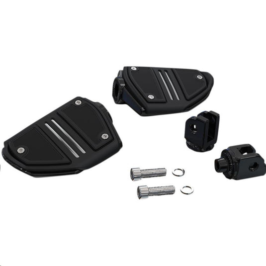 Ciro 61427 Twin Rail Footrests with M-Eight Softail Driver Mounts - Black