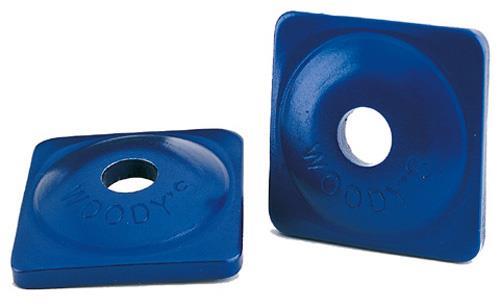 Woodys ASW2-3795-48 Square Digger Aluminum Support Plates - 5/16in. - Blue (48pk.)