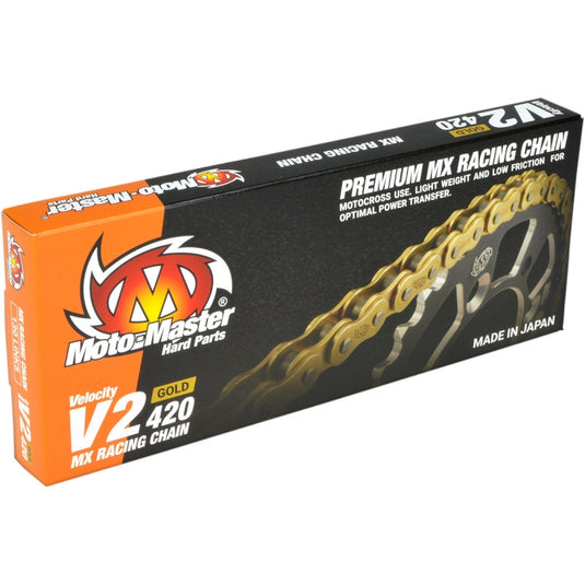 Moto-Master 642001 420 V2 MX Racing Drive Chain - 130 Links - Gold