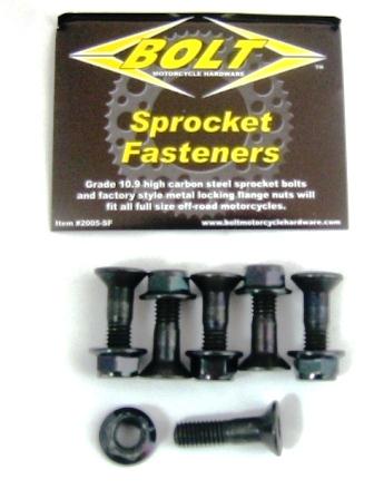 Bolt Motorcycle Accessories 2008-HS.B Sprocket Fasteners - Black