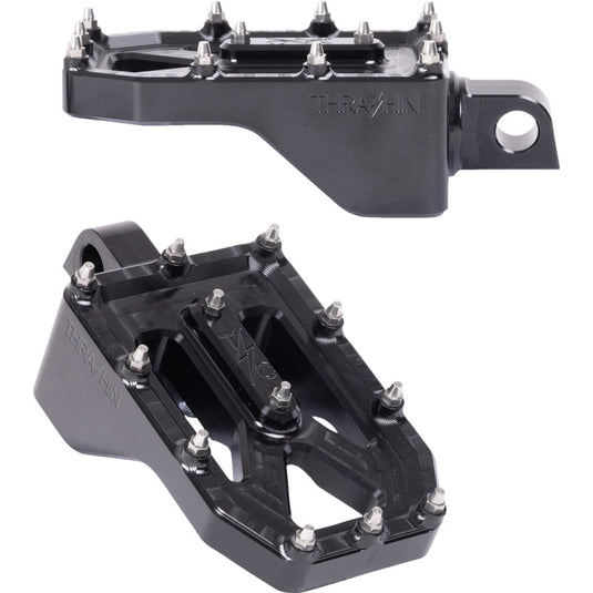 Thrashin Supply Company TSC-2022-1-SR Agressor Male-Mount Footpegs - Black - Rear