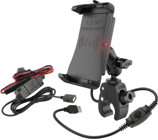 Ram Mounts RAM-B-400-A-UN14W-V7 Wireless Charging Claw Mount Quick Grip