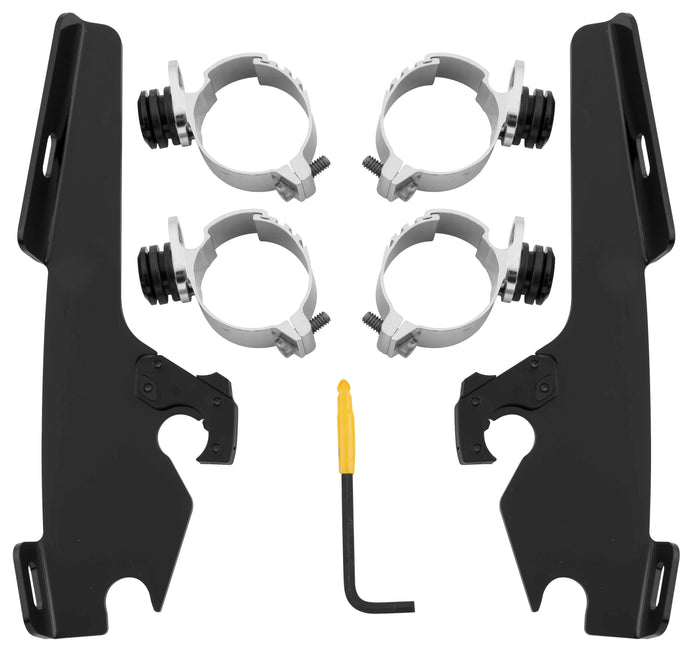 Memphis Shades MEB8977 Trigger-Lock Mount Kit for Batwing Fairing and Fats/Slim Windshields - Black