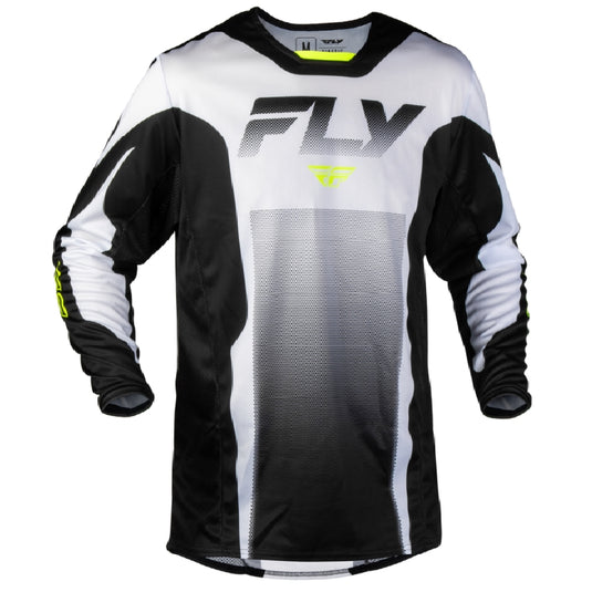 Fly Racing Kinetic Fade Jersey (Large, White/Black/Hi-Vis)