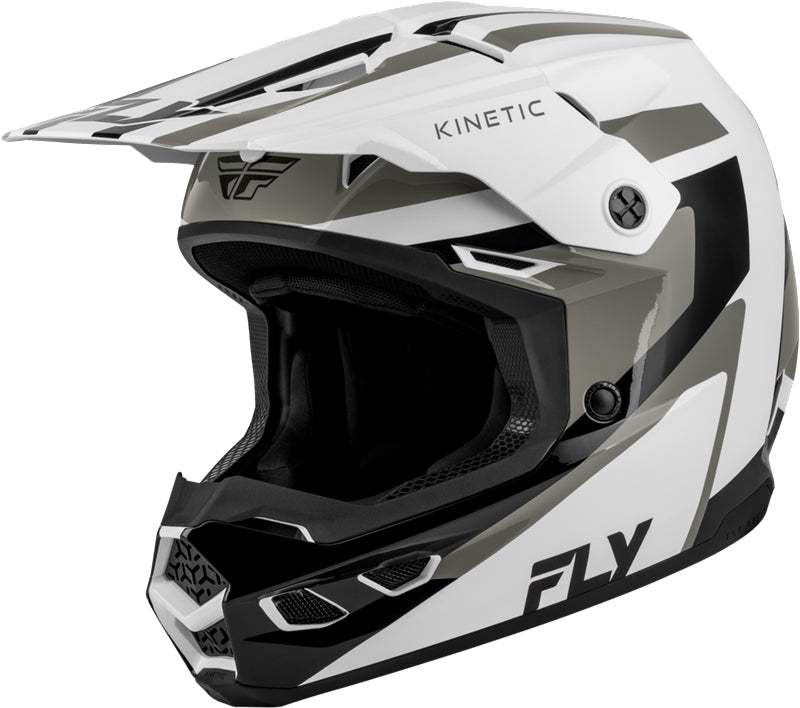 Load image into Gallery viewer, Fly Racing Kinetic Sync Helmet (Large, White/Black/Gray)
