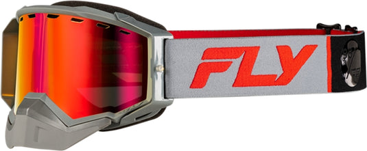 Fly Racing Zone Elite Snow Goggles (One Size Fits Most, Gray/Red / Red Mirror/Polarized Amber Lens)