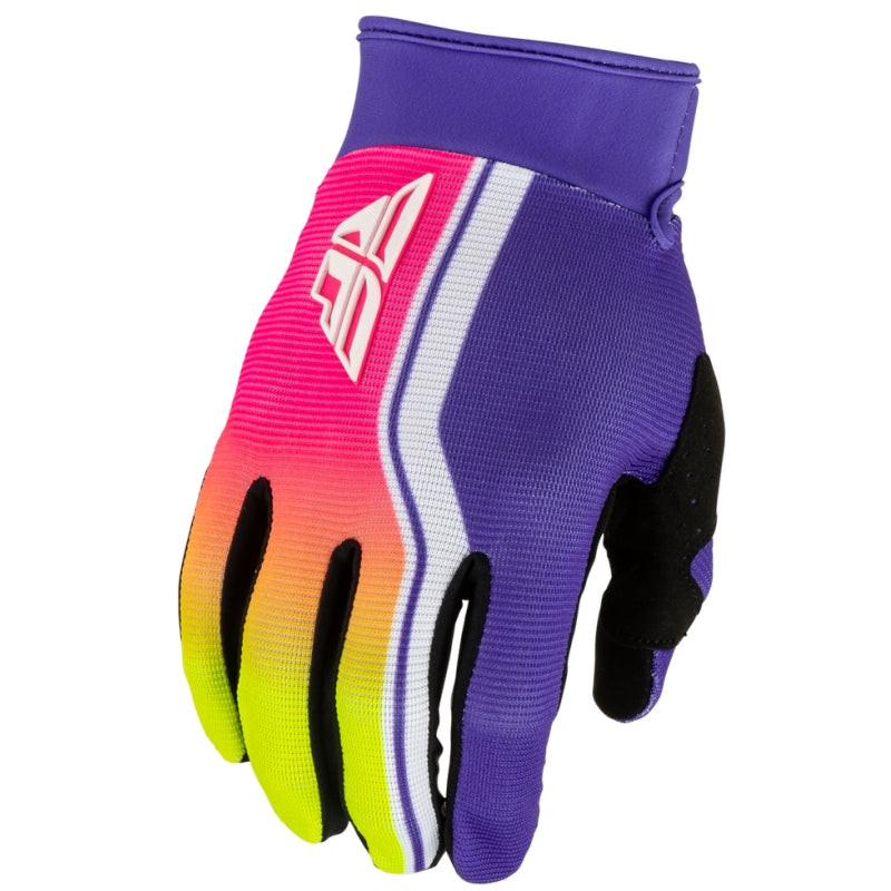 Load image into Gallery viewer, Fly Racing F-16 Raze Youth Gloves (Medium, Purple/Red/Yellow)
