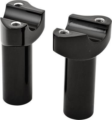 Harddrive H57-6076BF-2 Forged Straight Handlebar Risers - 2in. Rise - Black