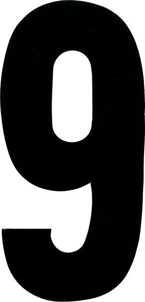 Dirt Digits XT73B-9 Extreme Digits Competition Stick-On 7in. Black Number - 9