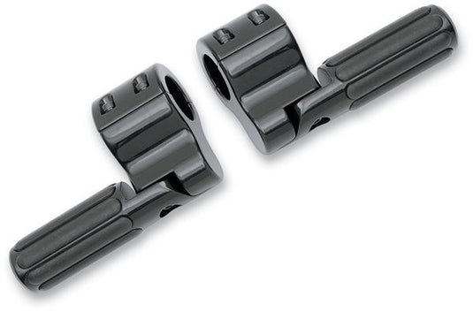 Lindby BL 820 Black Anodized Clamp-On Ribbed Footpegs