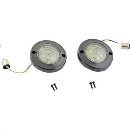 Custom Dynamics PB-FB-AW-1157BS Probeam Flat Bezel Dynamic Ringz LED Front Turn Signal Inserts - Gloss Black