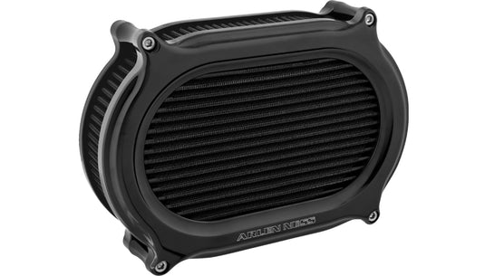 Arlen Ness 600-206 Stage II Oval Air Cleaners - Black Anodized