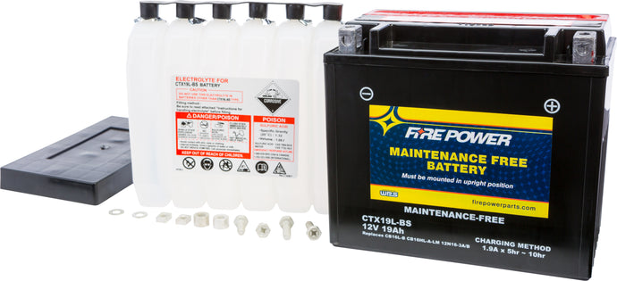 Fire Power CTX19L-BS Maintenance Free Sealed Battery