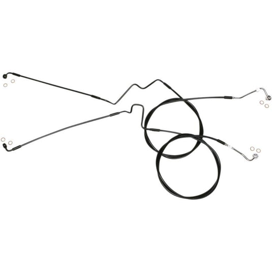 Magnum SBB1116-00 Black Coated XR Stainless Lower Front Brakeline Kit with Black Fittings - 56in. Total Length