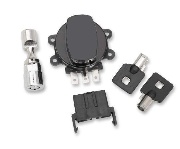 Drag Specialties 2106-0253 Side Hinge Ignition Switch with Fork Lock - Black