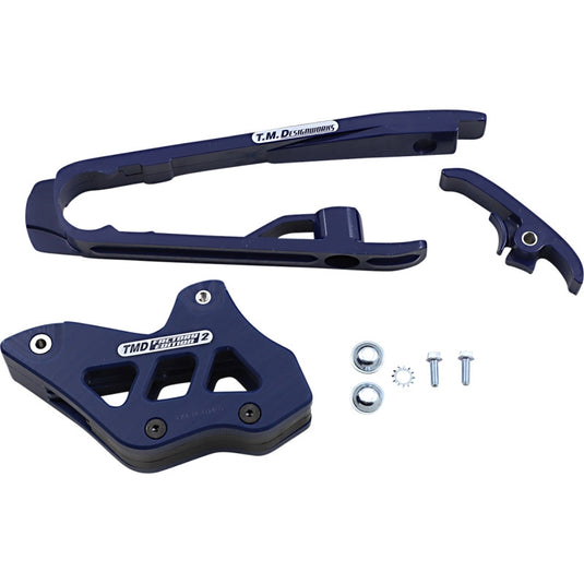 T.M. Designworks DCK-KT4-BL2 Dirt Cross Multi-Purpose Chain Slide-N-Guide Kit FE2 Guide - Dark Blue