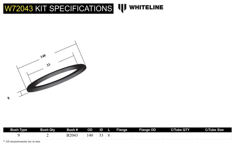 Load image into Gallery viewer, Whiteline W72043 WL Bushings - Spring
