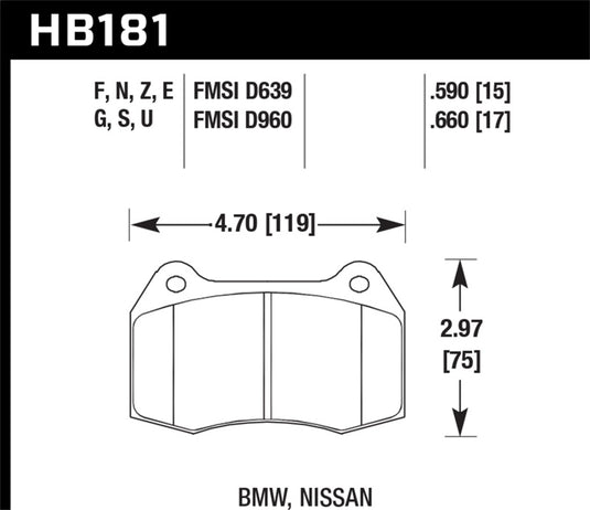 Hawk Performance HB181F.660 HAWK HPS Brake Pad Sets