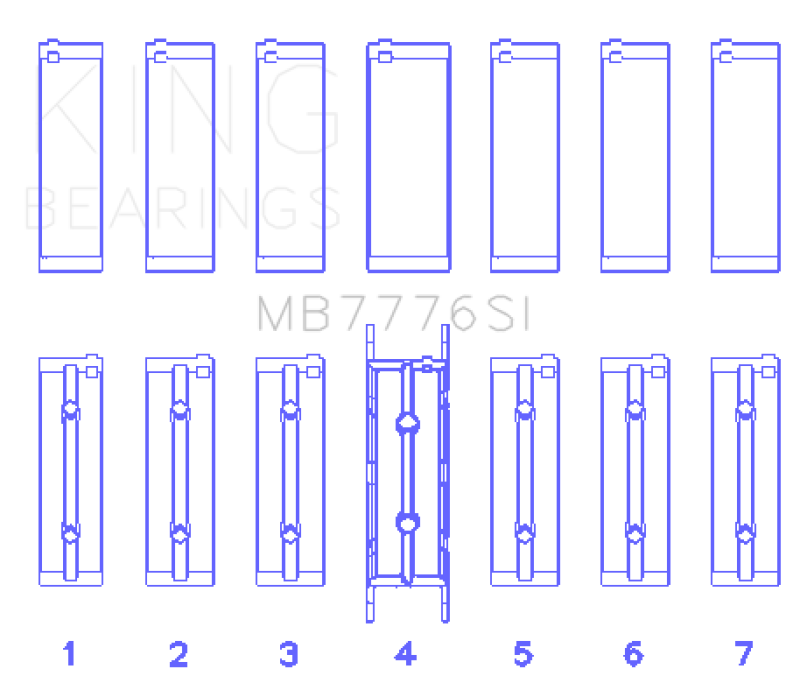 Load image into Gallery viewer, King Engine Bearings MB7776SI0.5 KING Main Bearings

