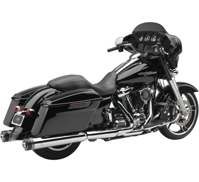 Cobra 6291 Gen 2 Neighbor Haters Slip-On Mufflers with Dual Cut - Chrome with/Black Tip