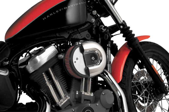 Arlen Ness 18-826 Big Sucker Stage I Air Filter Kit for OEM Cover - Black Backing Plate - Red Filter