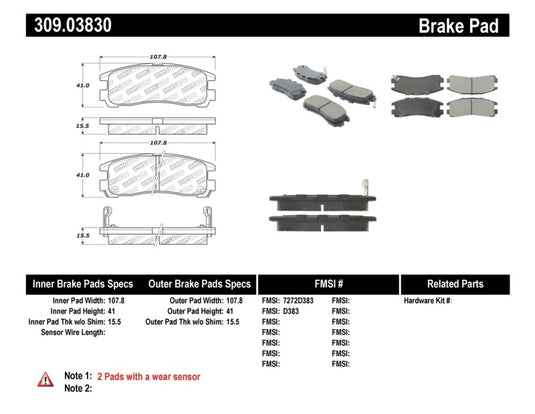 Stoptech 309.03830 ST Sport Brake Pads