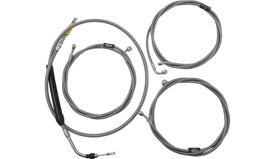 La Choppers LA-8056KT-16 Standard Handlebar Cable/Brake & Clutch Line/Wire Kit - Stainless Braided