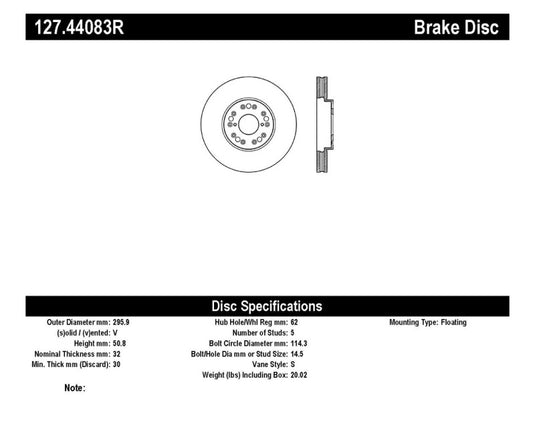 Stoptech 127.44083R ST Slot & Drill Brake Rotors