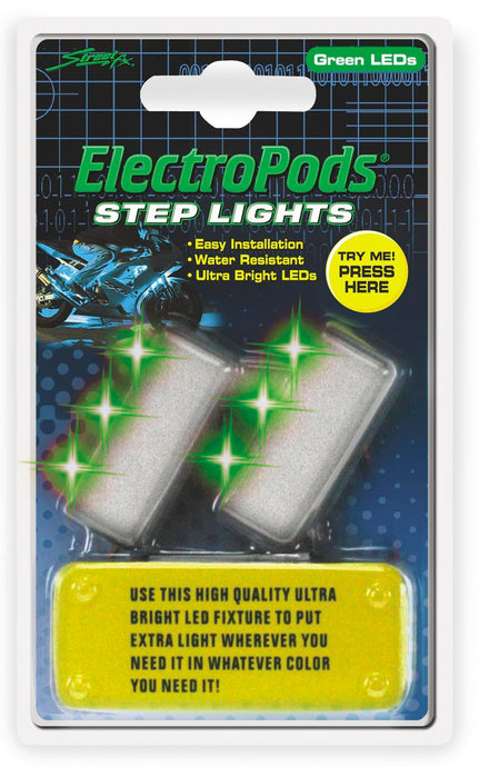 Street Fx Lighting 1043046 Electropods Step Lights - Green/Chrome