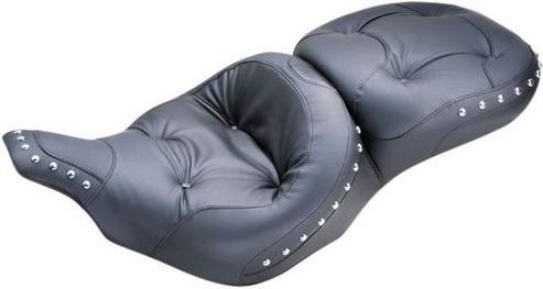Mustang 75555 One-Piece Wide Touring Studded Regal Seat - Chrome Studs