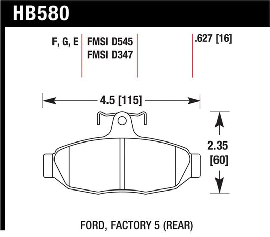 Hawk Performance HB580F.627 HAWK HPS Brake Pad Sets