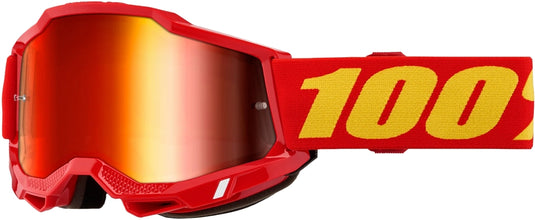 100% Accuri 2 Junior Goggles (One Size Fits Most, Red / Mirror Red Lens)