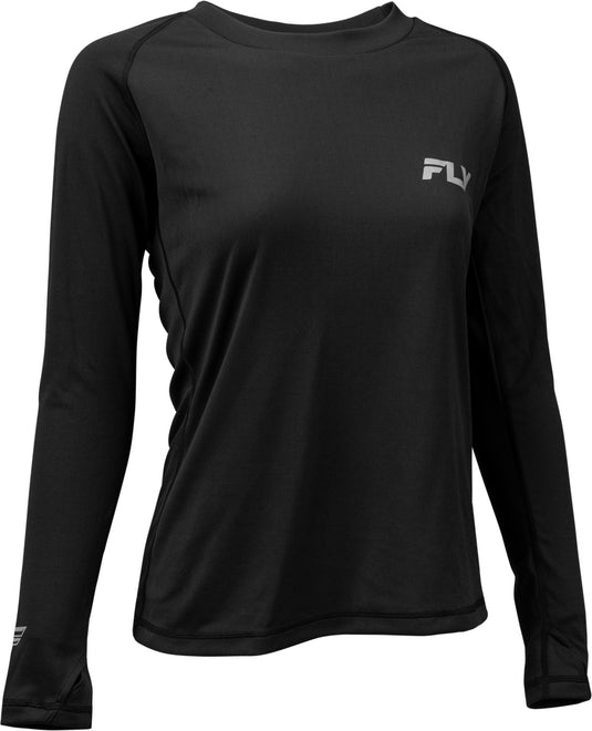 Fly Racing Base Layer Lightweight Womens Top (X-Small, Black)
