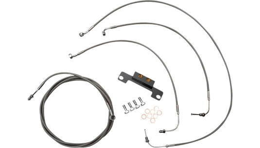 La Choppers LA-8056KT-08 Standard Handlebar Cable/Brake & Clutch Line/Wire Kit - Stainless Braided
