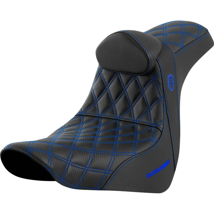 Saddlemen SC81829BLURT Pro Series SDC Performance Gripper Seat with Drivers Backrest - Blue Stitching