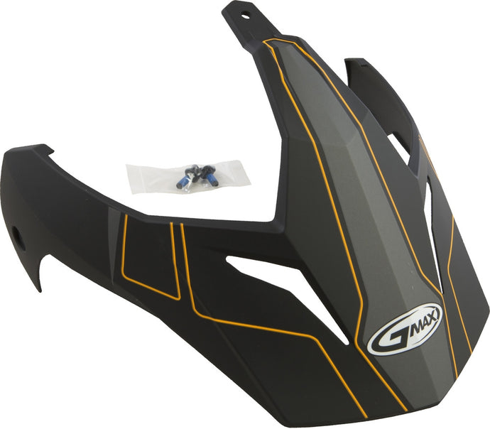 G-Max Visor with Screws for GM-11/S Expedition Helmets - Matte Black/Hi-Vis Orange
