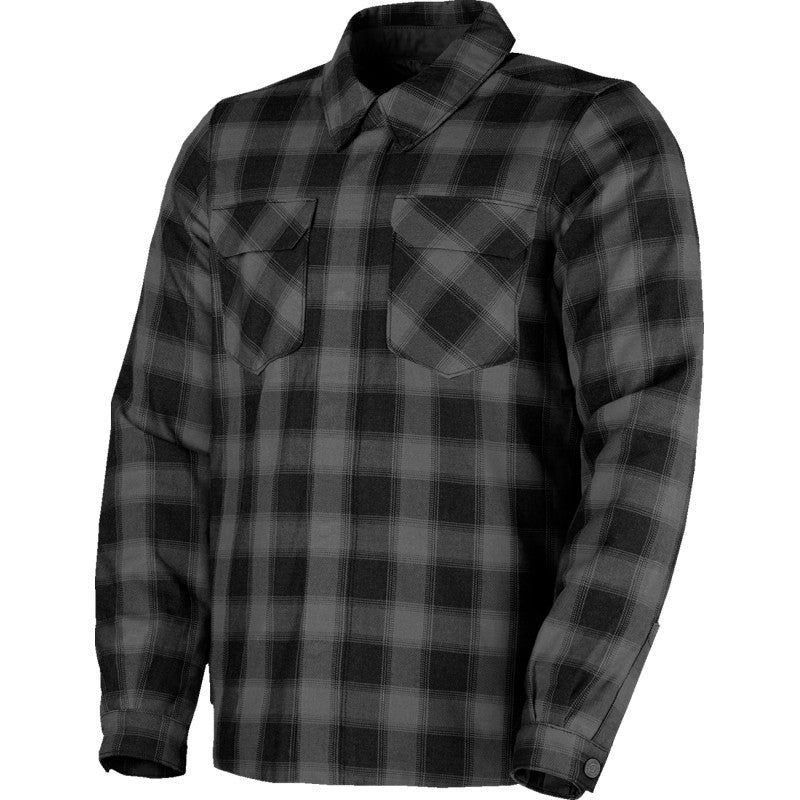 Load image into Gallery viewer, Icon Fallblock Flannel Jacket (Large, Black/Gray)
