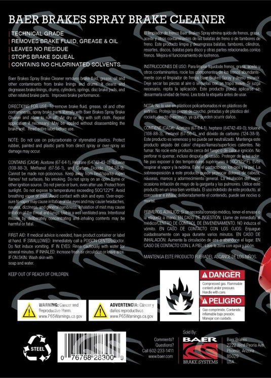 Baer Brakes 6110029 BAE Brake Cleaners