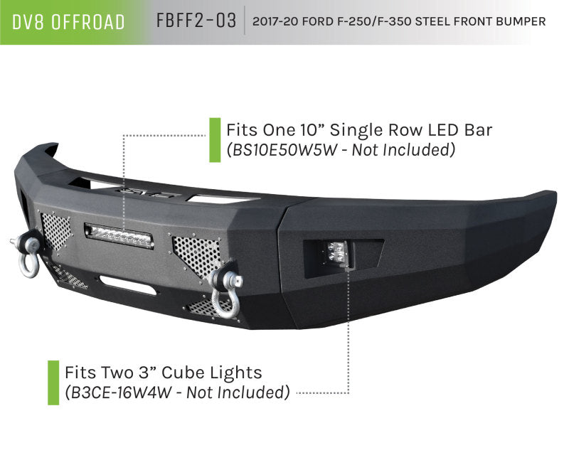 Load image into Gallery viewer, Dv8 Offroad FBFF2-03 DVE Front Bumpers

