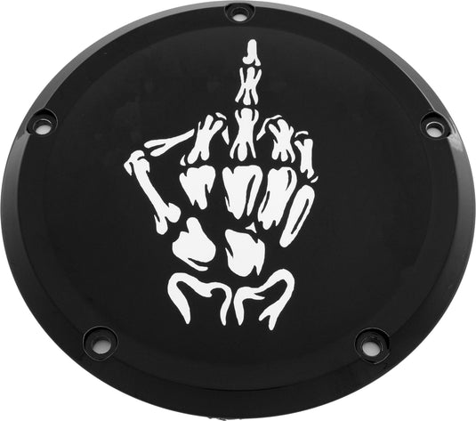 Custom Engraving Ltd SKUL24-46BG Culture Derby Cover - Bone Finger - Black