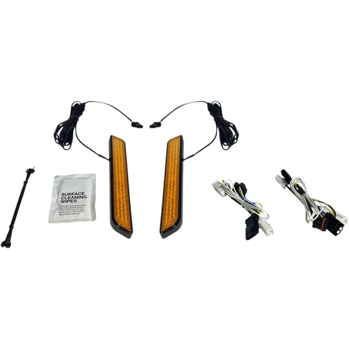 Custom Dynamics CD-FORK-BCM-AB LED Front Fork Lightz - Amber Lens/Black Finish