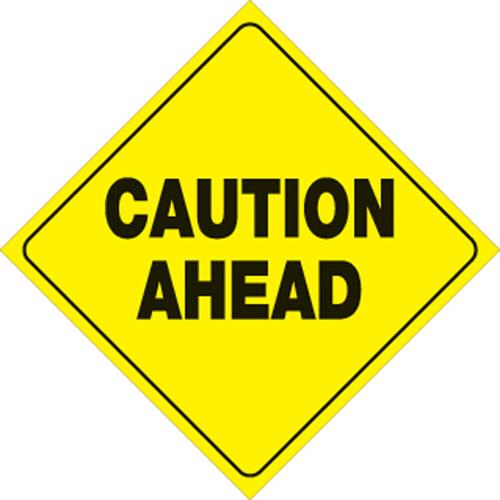 Voss 410 CA YR 12x12in. Reflective Trail Sign - Caution Ahead (Yellow/Black)