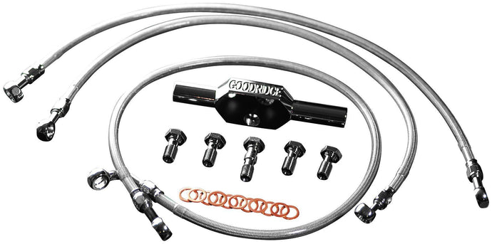 Goodridge HD0131-2FCH/CL +10 High End Front Brake Line Kit - +10in Length