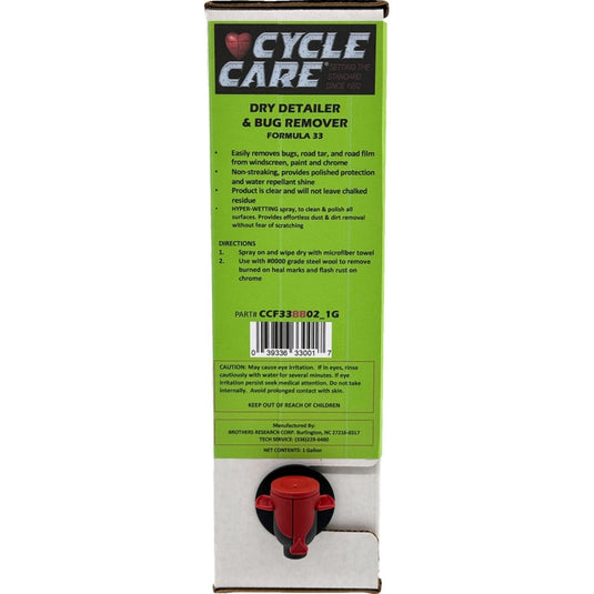 Cycle Care Formulas CCF33BB02_1G Formula 33 Spray & Wipe, Bug Remover, Detailer, & Polis - 1gal